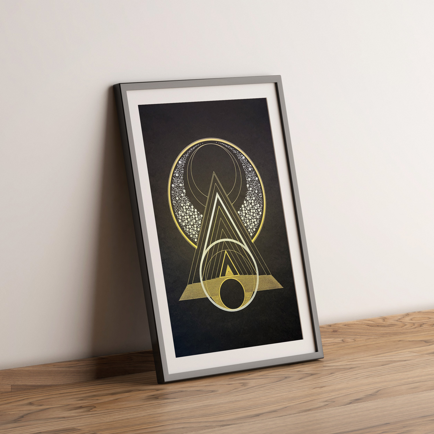 This original wall art ink drawing showing an abstract representation of interstellar travel. The artwork features vibrant swirls and streaks of silver and gold on navy blue heavy paper. This one of kind drawing is ready to be framed and will add a touch of sci-fi style to any room.